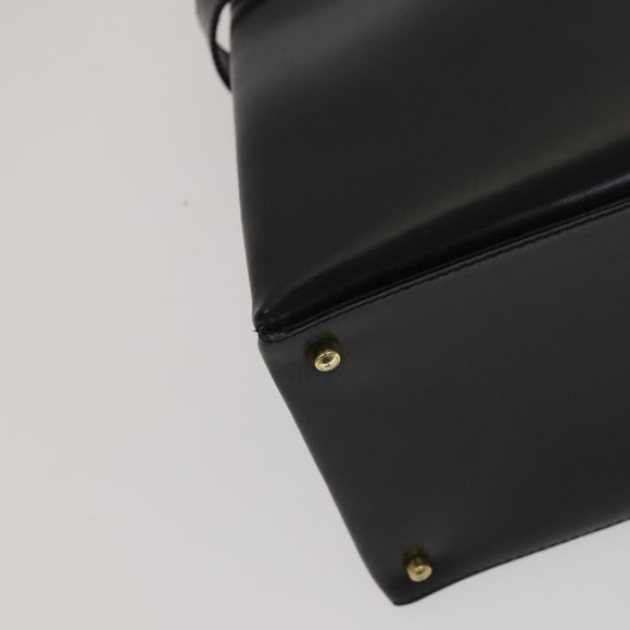 GUCCI Hand Bag Leather 2way Black Gold 000 2046 0562 Auth 110671