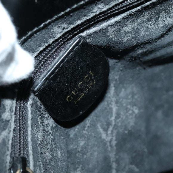 GUCCI Hand Bag Leather 2way Black Gold 000 2046 0562 Auth 110671