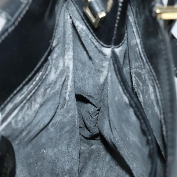 GUCCI Hand Bag Leather 2way Black Gold 000 2046 0562 Auth 110671