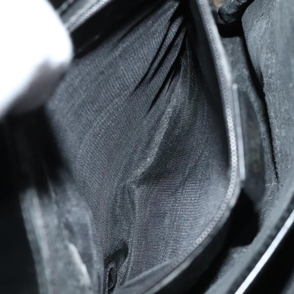 GUCCI Hand Bag Leather 2way Black Gold 000 2046 0562 Auth 110671