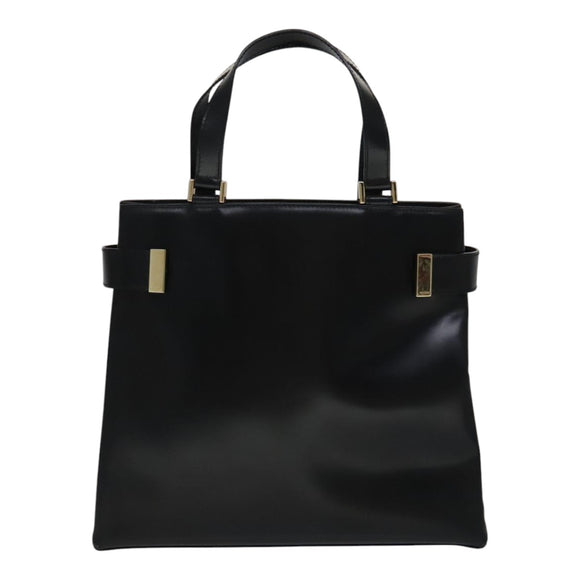 GUCCI Hand Bag Leather 2way Black Gold 000 2046 0562 Auth 110671