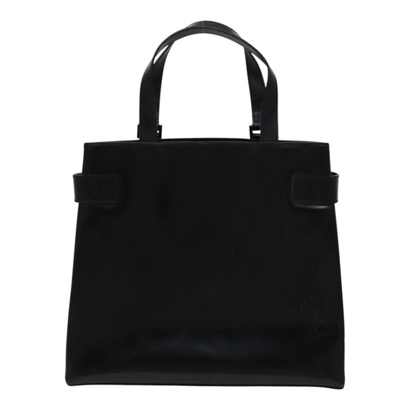 GUCCI Hand Bag Leather 2way Black Gold 000 2046 0562 Auth 110671