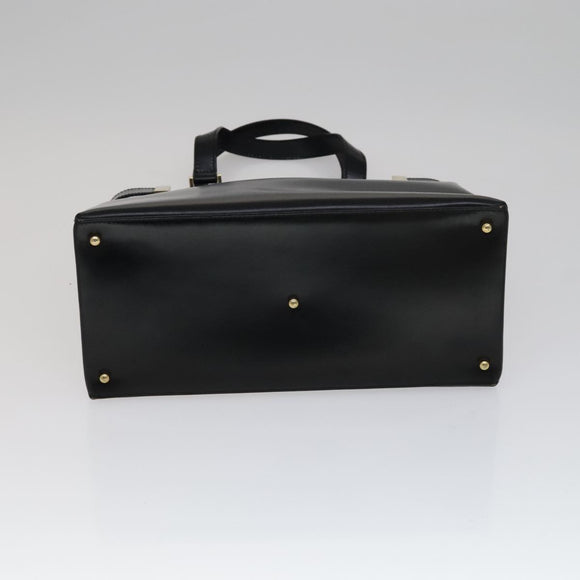 GUCCI Hand Bag Leather 2way Black Gold 000 2046 0562 Auth 110671