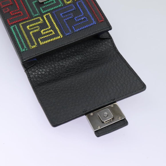 FENDI Zucca Canvas Smartphone Pochette Pouch Black Auth 110673