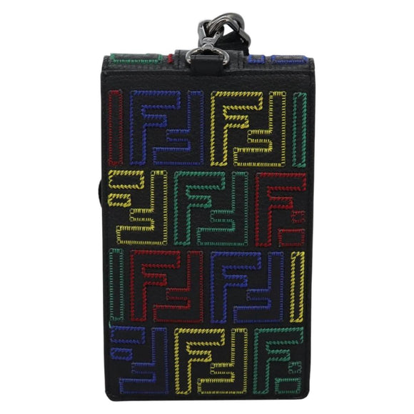 FENDI Zucca Canvas Smartphone Pochette Pouch Black Auth 110673V