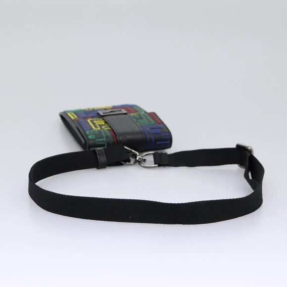 FENDI Zucca Canvas Smartphone Pochette Pouch Black Auth 110673