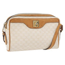 CELINE Macadam Canvas Shoulder Bag PVC Leather White Auth 110698-1