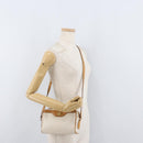 CELINE Macadam Canvas Shoulder Bag PVC Leather White Auth 110698-27