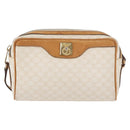 CELINE Macadam Canvas Shoulder Bag PVC Leather White Auth 110698-13