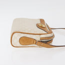 CELINE Macadam Canvas Shoulder Bag PVC Leather White Auth 110698-3