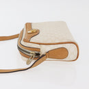 CELINE Macadam Canvas Shoulder Bag PVC Leather White Auth 110698-4