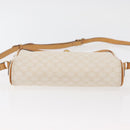 CELINE Macadam Canvas Shoulder Bag PVC Leather White Auth 110698-9