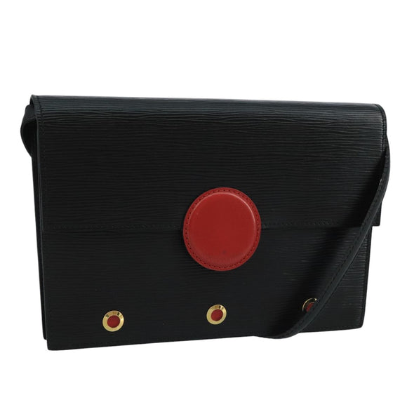LOUIS VUITTON Epi Hublot Shoulder Bag Black Red M52557 LV Auth 110731