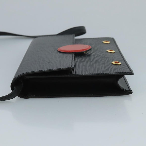 LOUIS VUITTON Epi Hublot Shoulder Bag Black Red M52557 LV Auth 110731