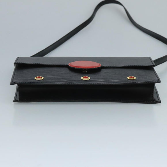 LOUIS VUITTON Epi Hublot Shoulder Bag Black Red M52557 LV Auth 110731