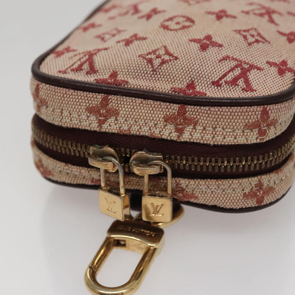 LOUIS VUITTON Monogram Mini Usu Digital Pouch Red M60001 LV Auth 110736