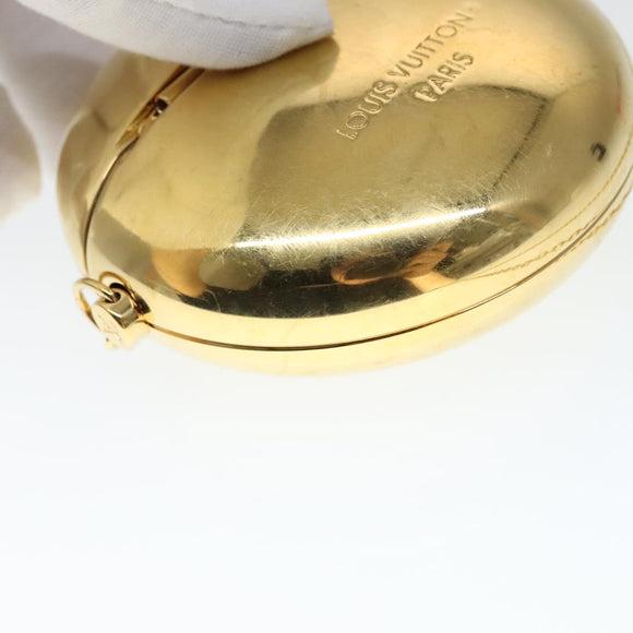 LOUIS VUITTON Air Pods case Pouch metal Gold M01316 LV Auth 110737