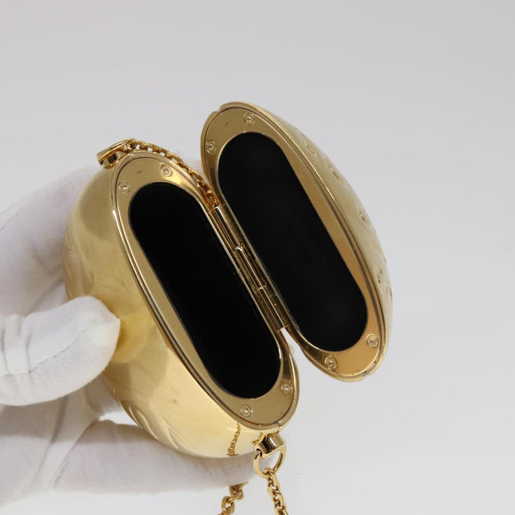 LOUIS VUITTON Air Pods case Pouch metal Gold M01316 LV Auth 110737