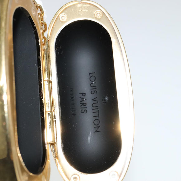 LOUIS VUITTON Air Pods case Pouch metal Gold M01316 LV Auth 110737