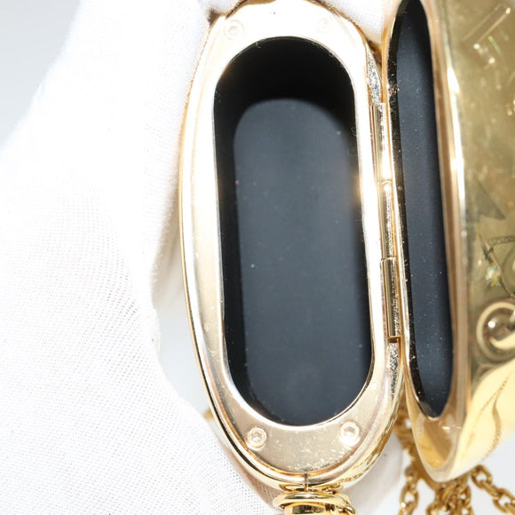 LOUIS VUITTON Air Pods case Pouch metal Gold M01316 LV Auth 110737