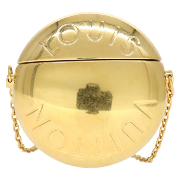 LOUIS VUITTON Air Pods case Pouch metal Gold M01316 LV Auth 110737