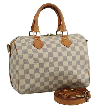 LOUIS VUITTON Damier Azur Speedy Bandouliere 25 Hand Bag N41000 LV Auth 110764