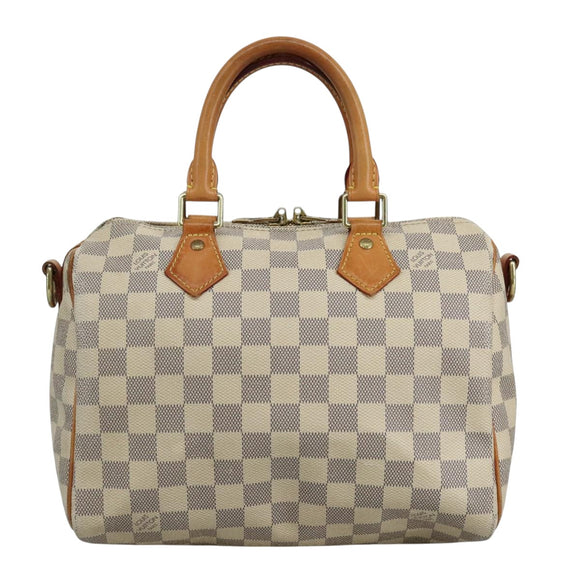 LOUIS VUITTON Damier Azur Speedy Bandouliere 25 Hand Bag N41000 LV Auth 110764