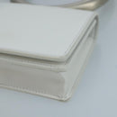Salvatore Ferragamo hand Pouch Leather White Silver Auth 110793V-8