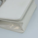 Salvatore Ferragamo hand Pouch Leather White Silver Auth 110793V-15