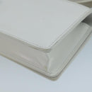 Salvatore Ferragamo hand Pouch Leather White Silver Auth 110793V-16