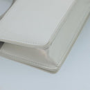 Salvatore Ferragamo hand Pouch Leather White Silver Auth 110793V-17