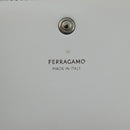 Salvatore Ferragamo hand Pouch Leather White Silver Auth 110793V-19