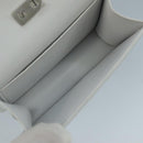 Salvatore Ferragamo hand Pouch Leather White Silver Auth 110793V-10