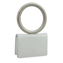 Salvatore Ferragamo hand Pouch Leather White Silver Auth 110793V-1