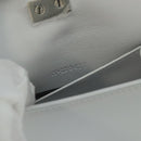 Salvatore Ferragamo hand Pouch Leather White Silver Auth 110793V-11