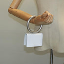 Salvatore Ferragamo hand Pouch Leather White Silver Auth 110793V-23