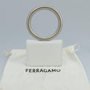 Salvatore Ferragamo hand Pouch Leather White Silver Auth 110793V-12