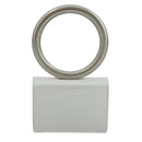 Salvatore Ferragamo hand Pouch Leather White Silver Auth 110793V-2