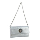 TIFFANY&Co. Chain Shoulder Bag Leather Silver Auth 110794-1