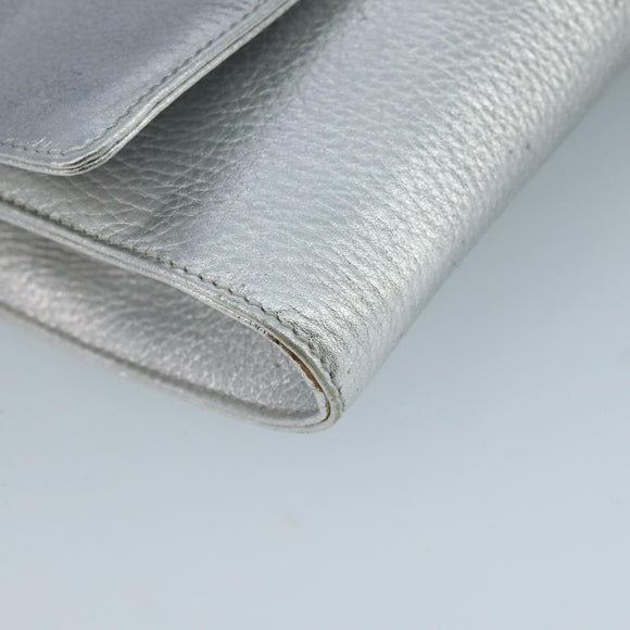 TIFFANY&Co. Chain Shoulder Bag Leather Silver Auth 110794