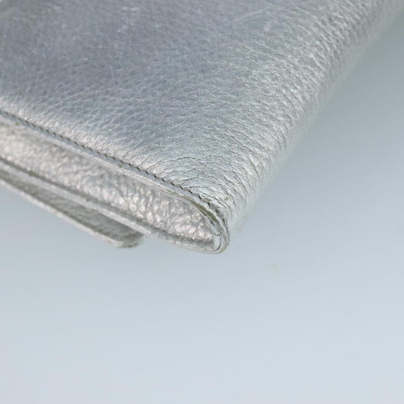 TIFFANY&Co. Chain Shoulder Bag Leather Silver Auth 110794