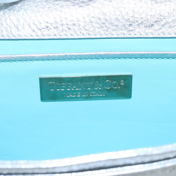 TIFFANY&Co. Chain Shoulder Bag Leather Silver Auth 110794
