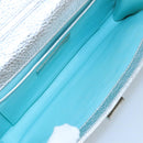 TIFFANY&Co. Chain Shoulder Bag Leather Silver Auth 110794-12