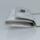 TIFFANY&Co. Chain Shoulder Bag Leather Silver Auth 110794-3