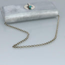 TIFFANY&Co. Chain Shoulder Bag Leather Silver Auth 110794-7