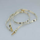 MCM Vicetos Logogram Hand Bag PVC Leather 2way White Navy gold Auth 110795-19