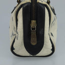 MCM Vicetos Logogram Hand Bag PVC Leather 2way White Navy gold Auth 110795-3