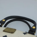 MCM Vicetos Logogram Hand Bag PVC Leather 2way White Navy gold Auth 110795-8