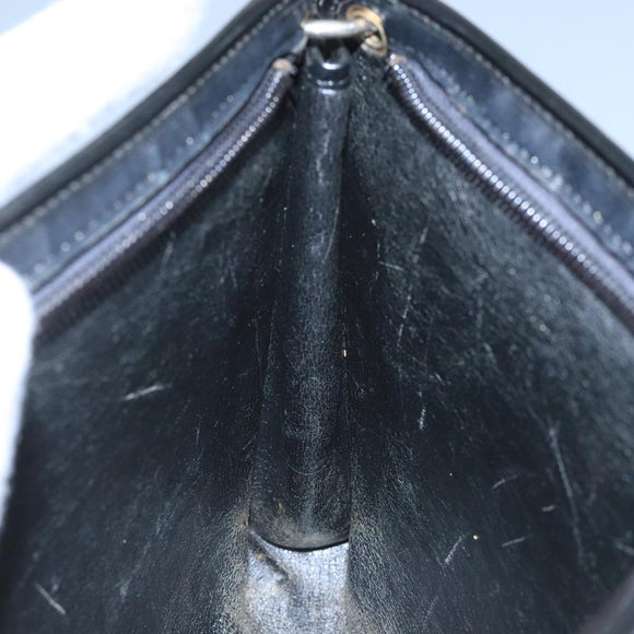 Christian Dior Trotter Canvas Shoulder Bag Navy Gold Auth 110806