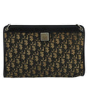 Christian Dior Trotter Canvas Shoulder Bag Navy Gold Auth 110806-13